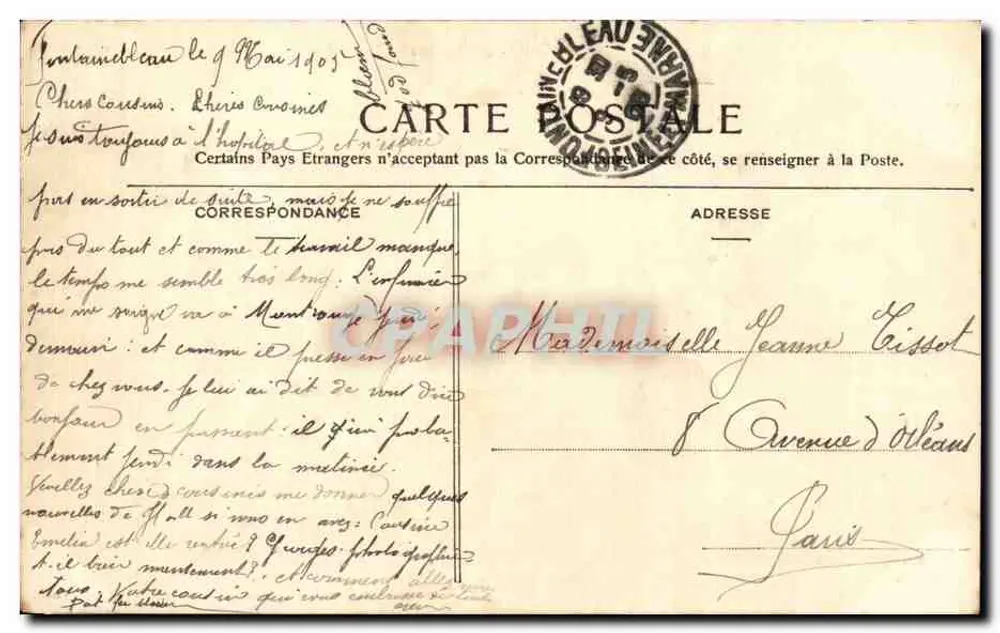 Fontainebleau — Die Kasernen — Thibault, Verleger, Fontainebleau-Melun - Rückseite