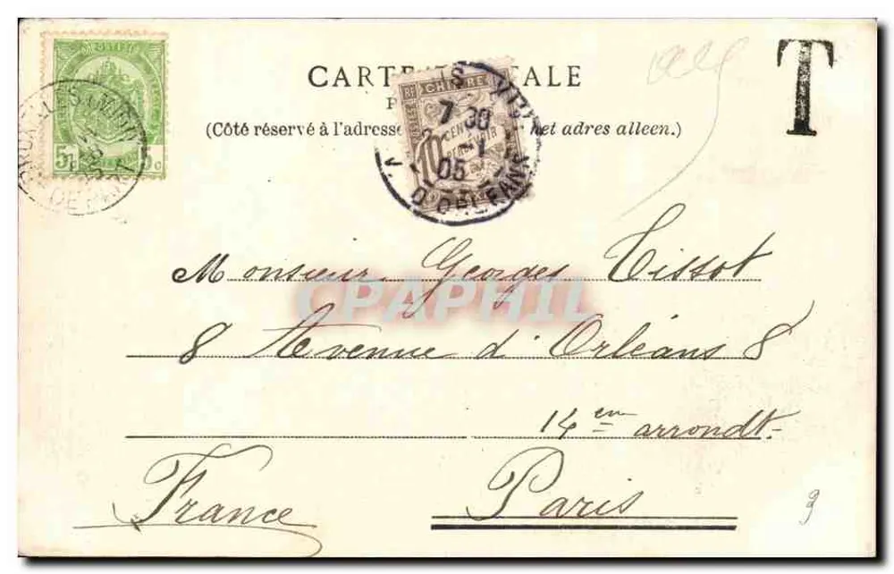 Ostende — Ao desembarcar do trem — I. L., Bruxelas, n° 67 - Verso
