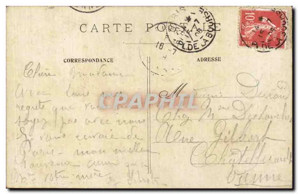 Paris — La Place de l'Opéra — éditeur non identifié, n° de série non visible - Verso
