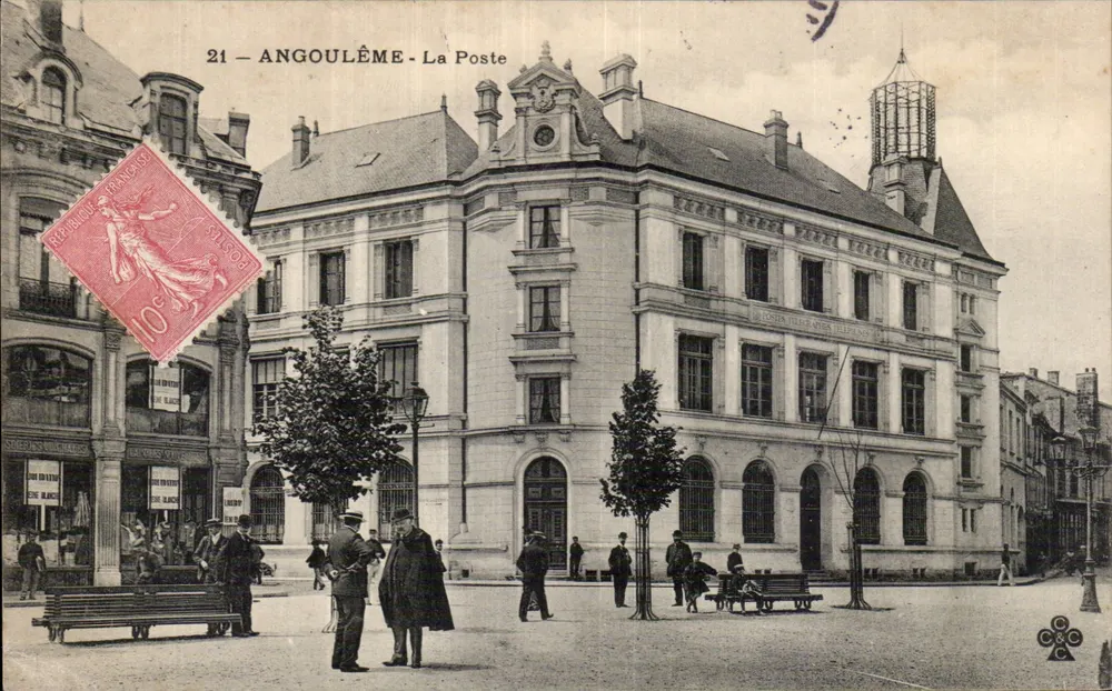 Angoulême - A Postagem — Editor: Sociedade Anônima das Cartas Postais Francesas, n°21 - Frente