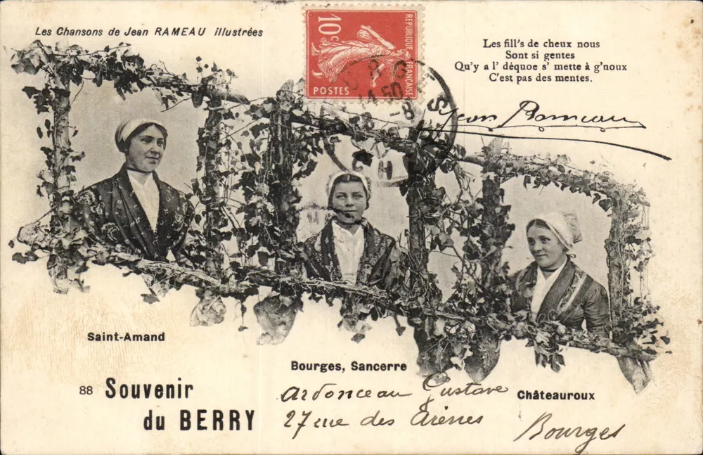 Drei Frauen in einem Weinrebenrahmen — Die Lieder von Jean RAMEAU illustriert — Erinnerung an BERRY — n°88 - Vorderseite