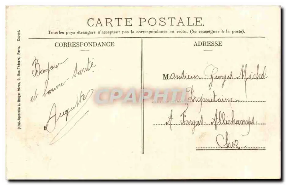 Château-Renault (I. e L.) - O Tourniquet — Coleção Brindeau - Verso