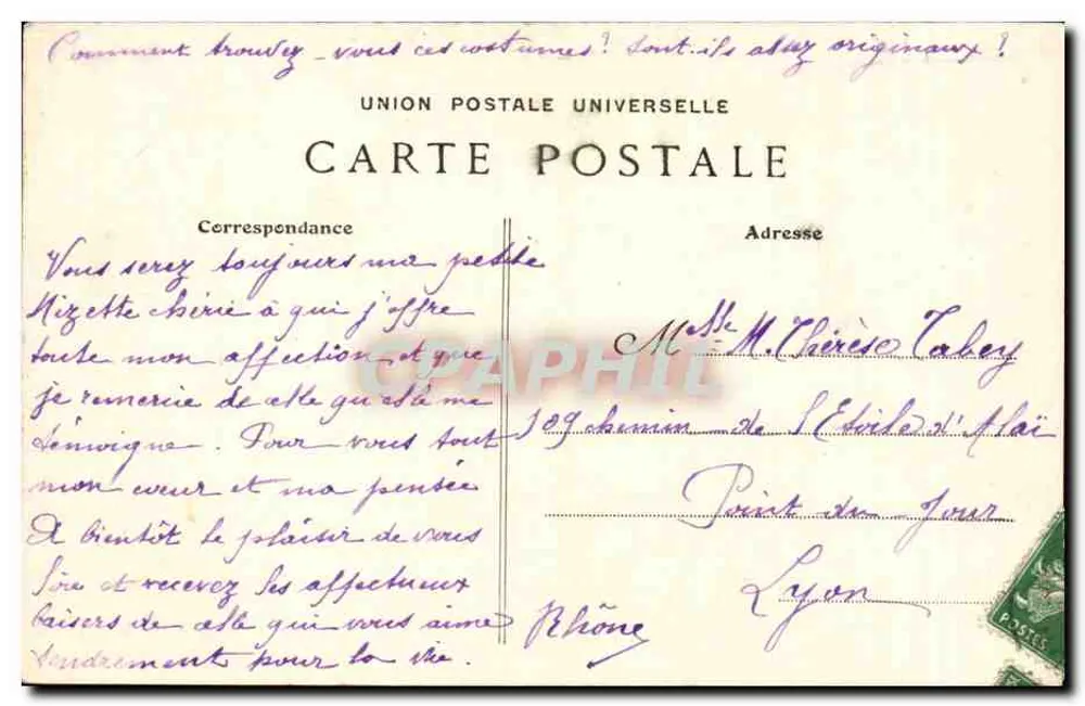 Châteaulin — Estudo dos Diferentes Trajes de Cornualha — Coleção V. Philipper - Verso