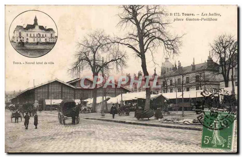 Tours — Die Hallen, Place Gaston-Paillhou — GB 172 - Vorderseite