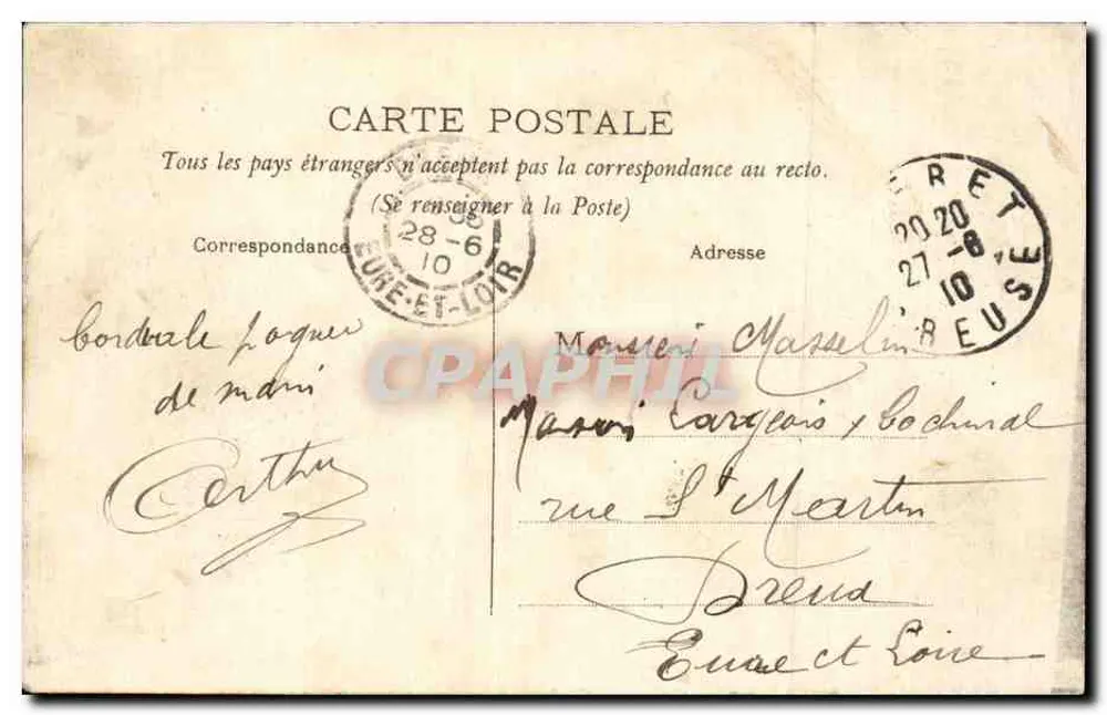 La Courtine (Creuse) — Militärbüro und Offizierslager — unbekannter Verleger, Nr. 833 - Rückseite