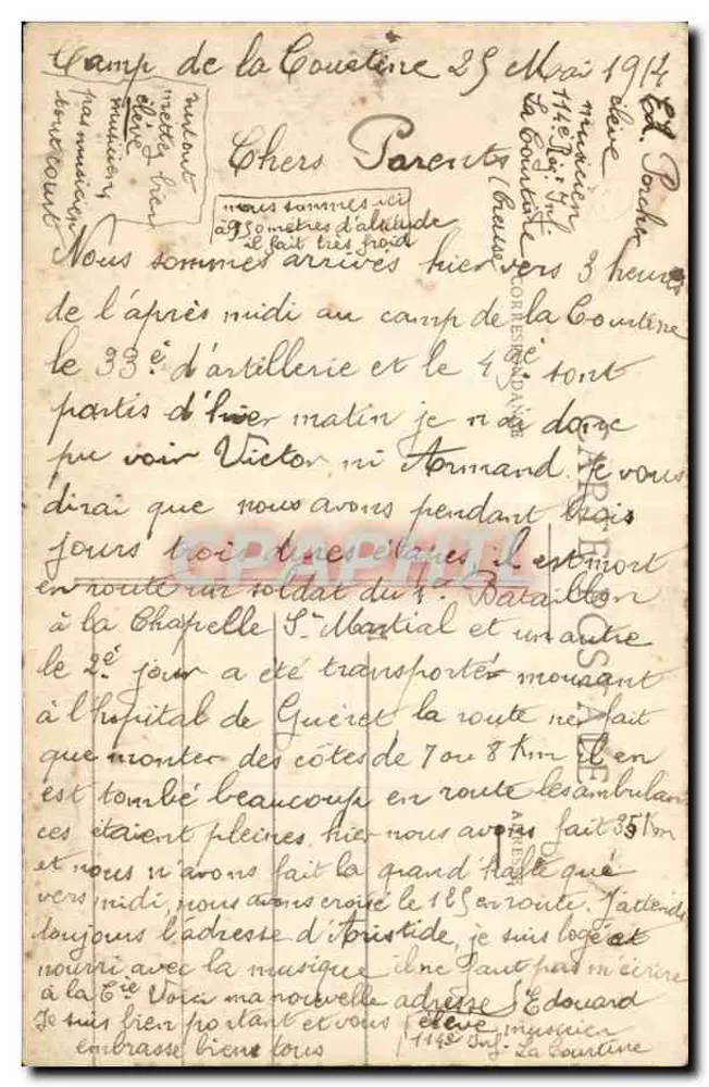 Camp de La Courtine (Creuse) — Mess und Offizierslager — L. Baron, Galerien - Rückseite