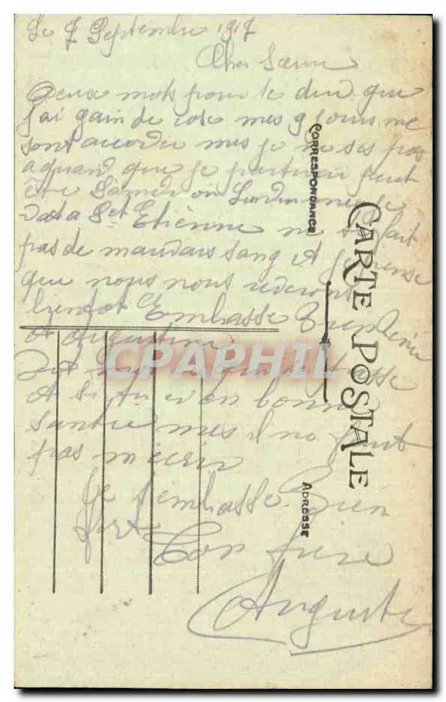 Tipos Creuseois – Guardiã de Ovelhas — Bilhete postal moderno - Verso