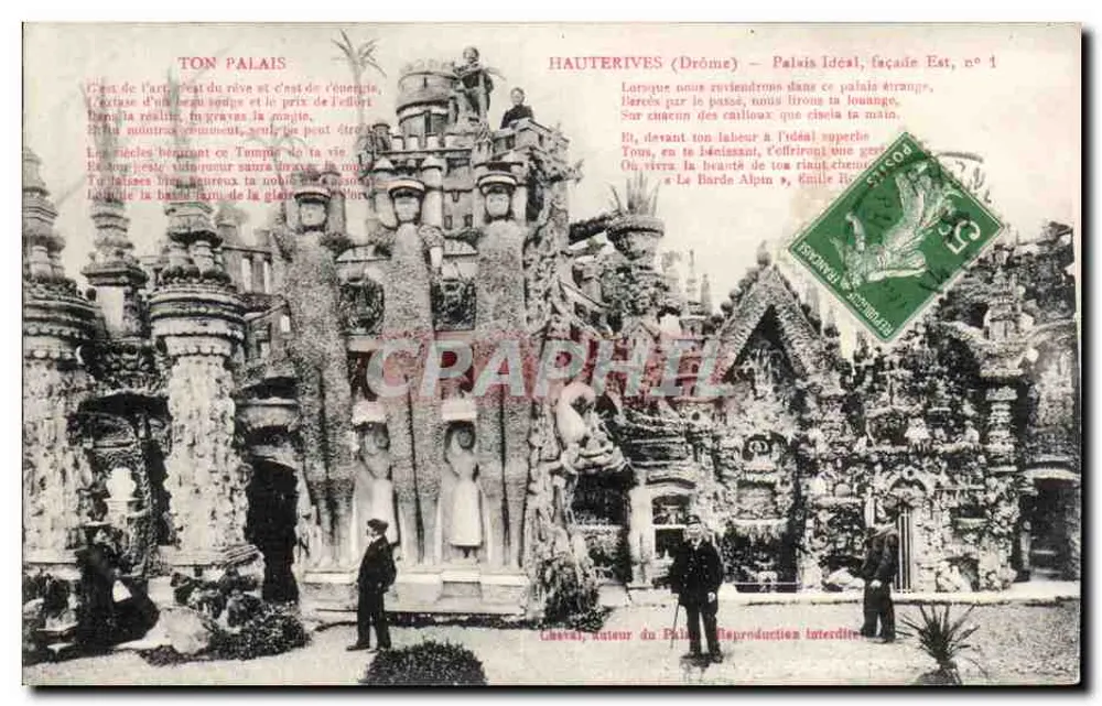 Hauterives (Drôme) — Ideal-Palast, Ostfassade, Nr. 1 — Chastel, Autor des Palastes - Vorderseite