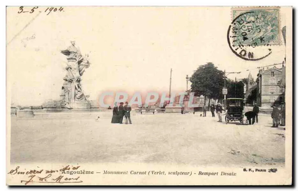 Angoulême — Monument Carnot (Verlet, escultor) — B.F. Paris - Frente