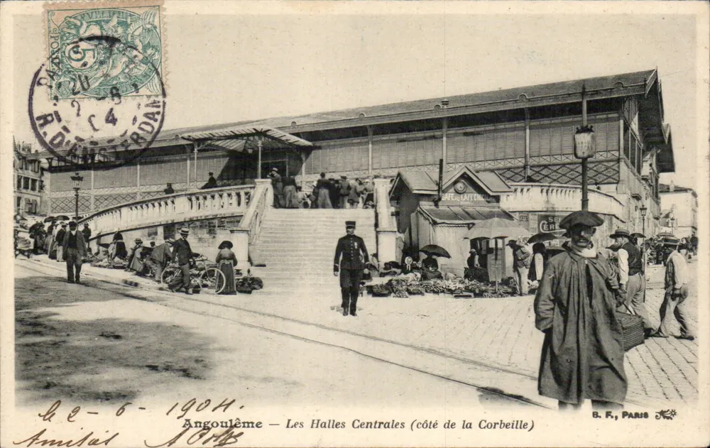 Angoulême — Les Halles Centrales (côté de la Corbeille) — B. F., Paris - Recto