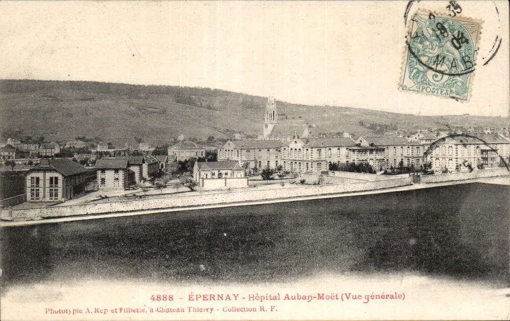 ÉPERNAY - Ziekenhuis Aubay-Moët (Algemene uitzicht) — Fototypie A. Rep et Filletet, te Château Thierry — Collectie R. F. - Voorkant