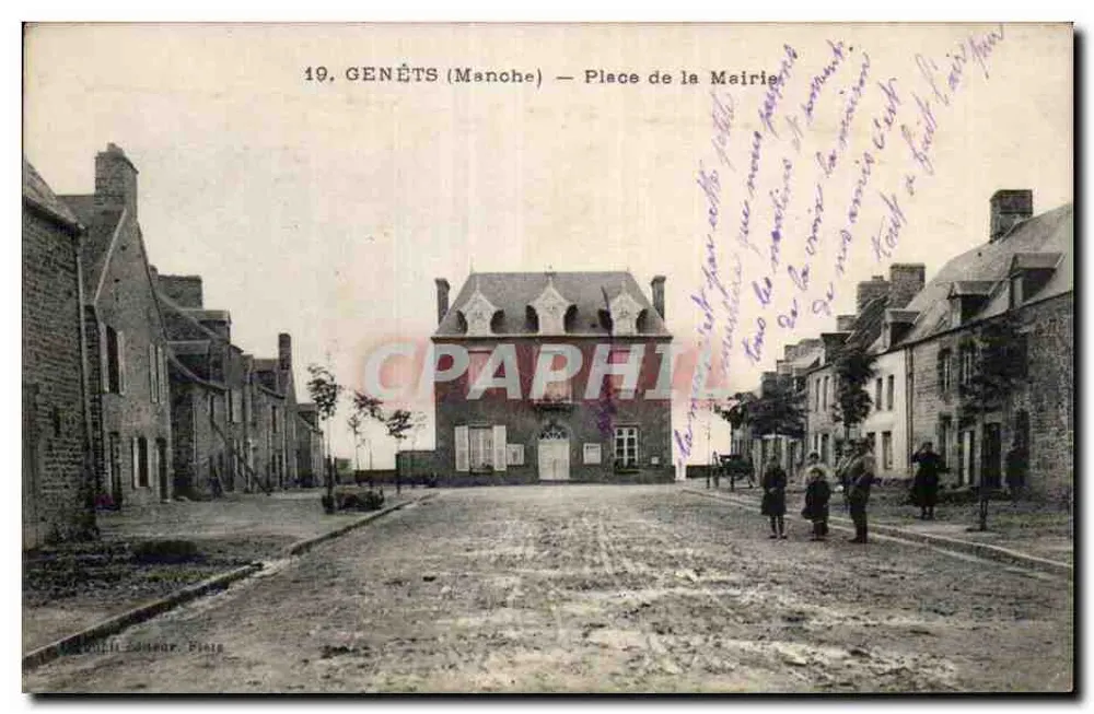 Genêts (Manche) — Praça da Prefeitura — Editor: Editor Platte - Frente
