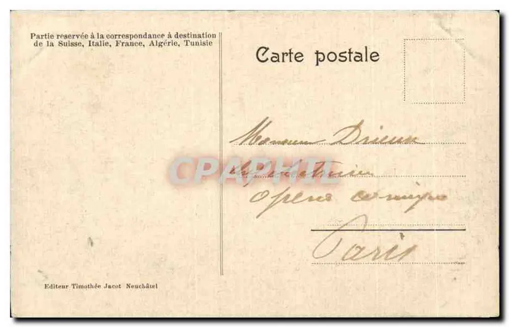 Reims — Saudação de Reims — Editor Timothée Jacot Neuchâtel - Verso