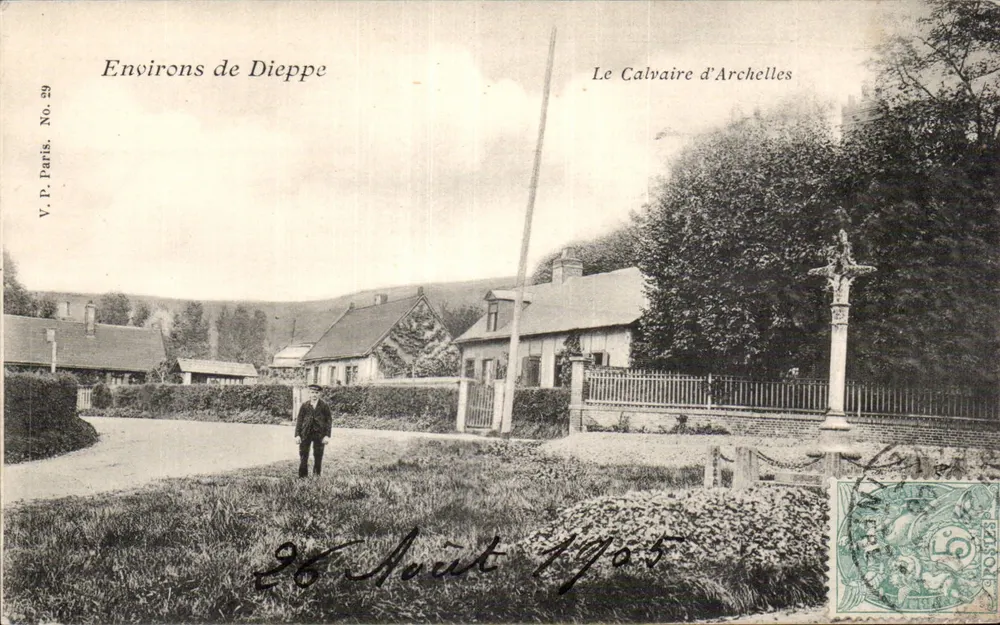 O Calvaire de Archelles — Environs de Dieppe — V.P. Paris, No. 29 - Frente