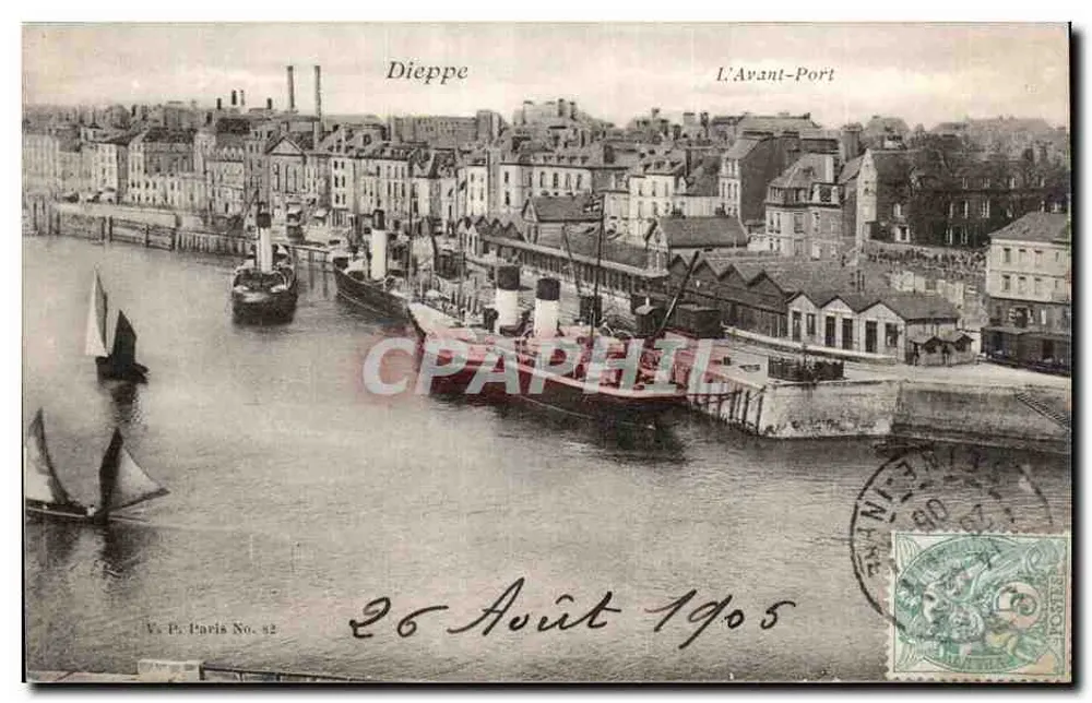 Dieppe — O Porto Anterior — V. P. Paris No. 52 - Frente