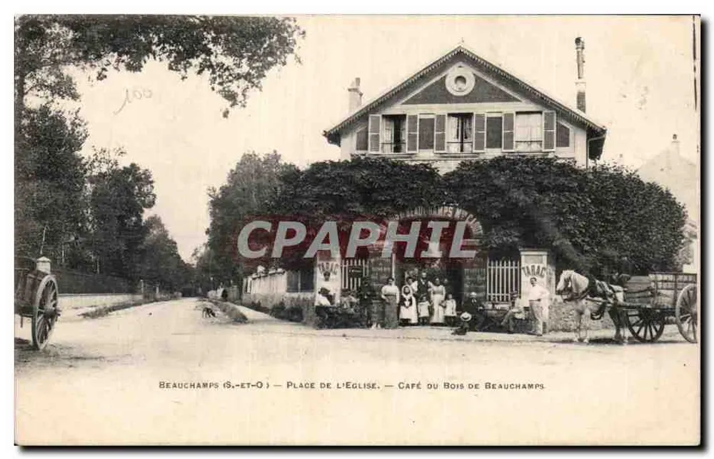 Beauchamps (S.-et-O) — Place de l'Église — Café du Bois de Beauchamps - Vorderseite