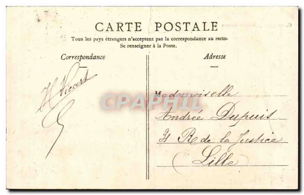 Exposição de Amiens 1906 — Pavilhão Azul — Café Restaurante — O. Hacquart, fot.-edit. Amiens - Verso