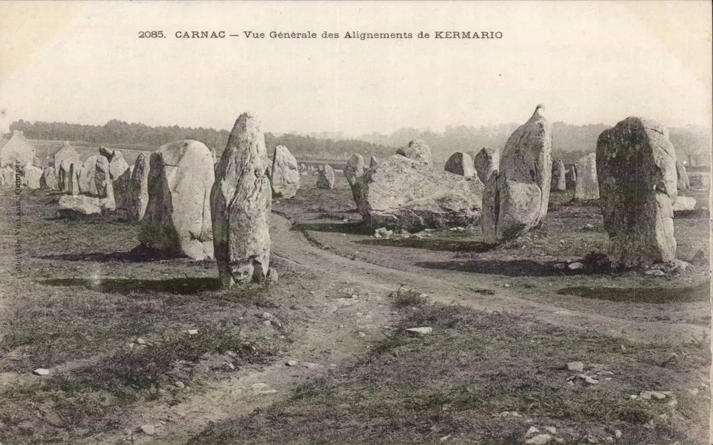 Carnac — Vista General de los Alineamientos de Kermario — Colección Villars Quimpé - Anverso