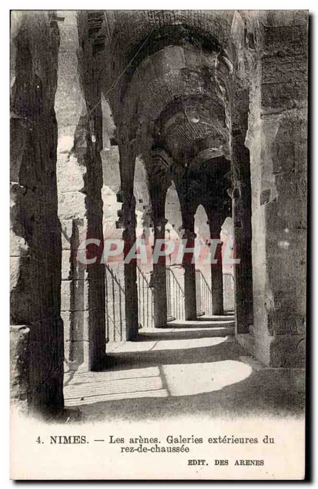 Nîmes — Die Arenes. Äußere Galerien des Erdgeschosses — Edit. des Arenes, n°4 - Vorderseite