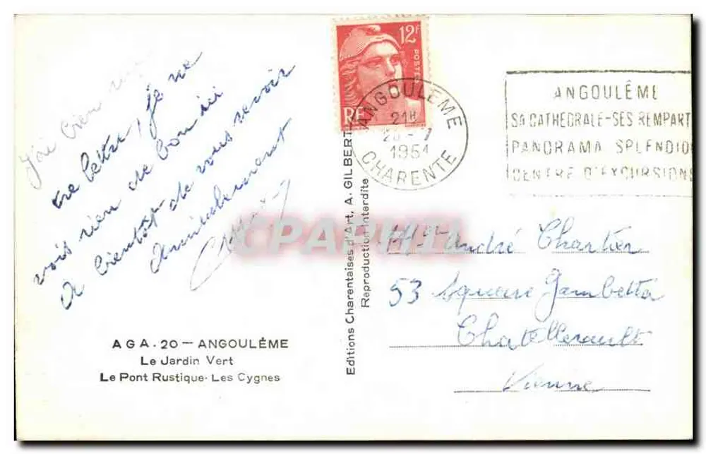 Der rustikale Brücke — Die Schwäne — Editionen A. Gilber - Rückseite