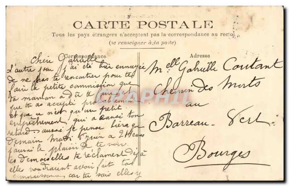 Bourges — Die Kathedrale, Vogelperspektive — Neue Karten - Rückseite