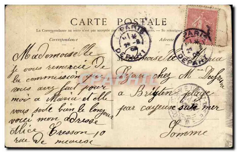 Buttes-Chaumont — Ponte suspensa — E.V. Paris XIX 89 - Verso