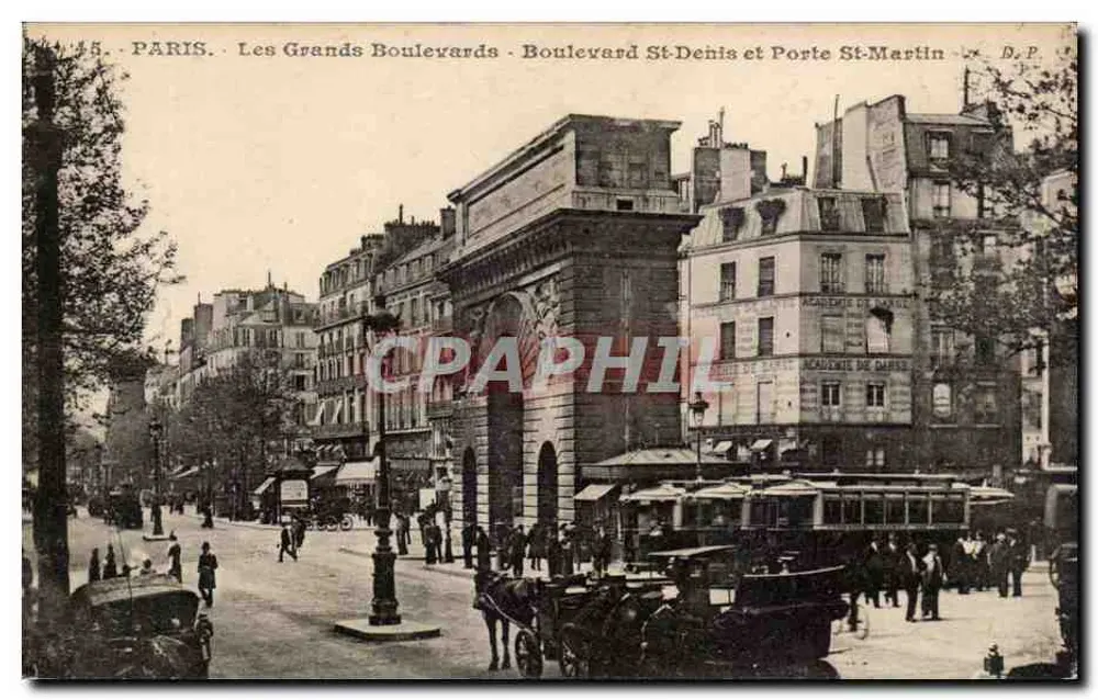 Paris - Les Grands Boulevards - Boulevard St-Denis und Porte St-Martin — D.P. - Vorderseite