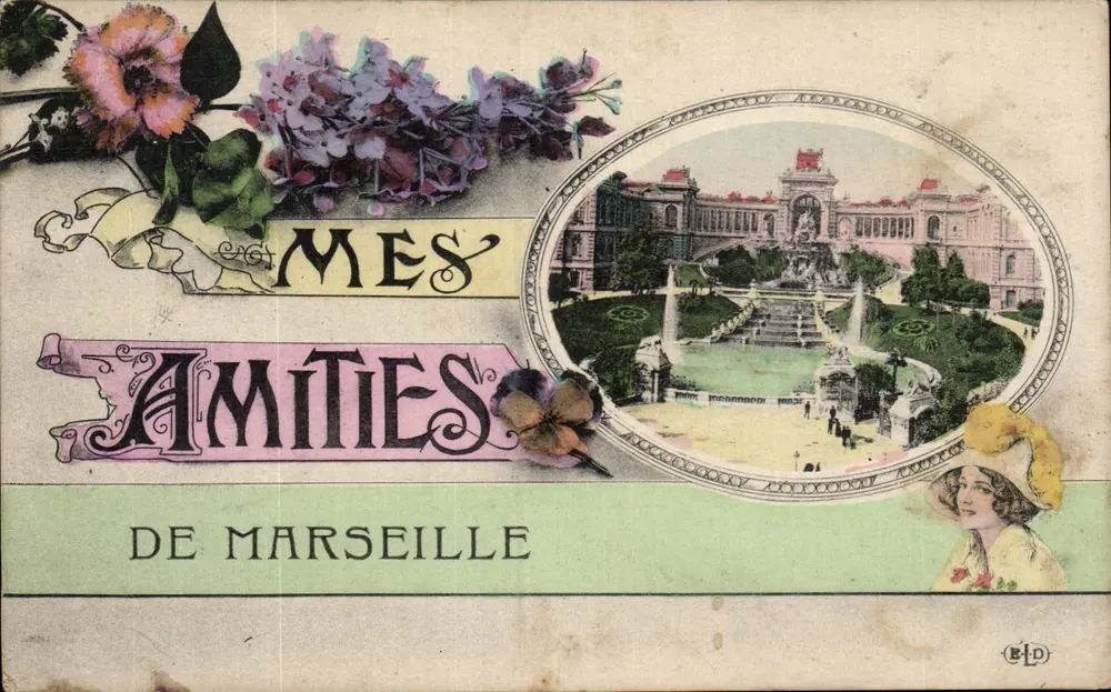 Minhas Amizades — Vista do jardim das Tuileries em Marselha — Editor B.L.D. - Frente