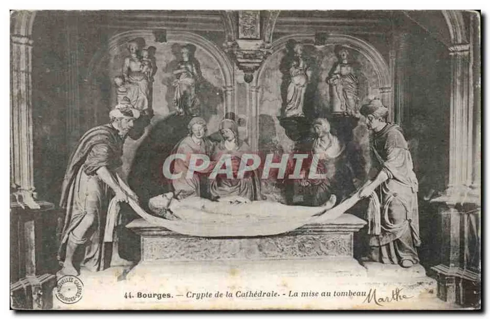 Bourges — Cripta da Catedral — A colocação no túmulo - Frente