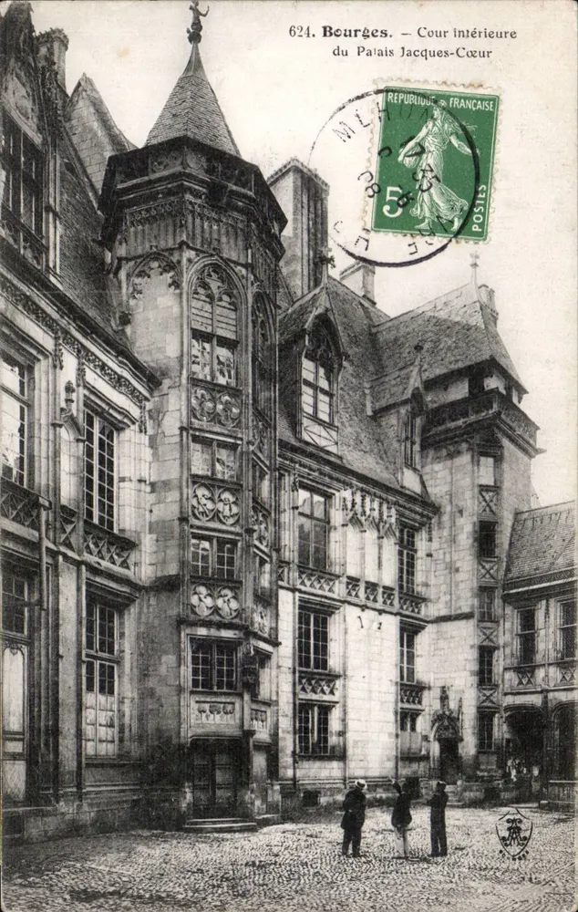 Bourges — Wewnętrzna część Pałacu Jacques-Cœur — wydawca anonimowy, nr 624 - Awers