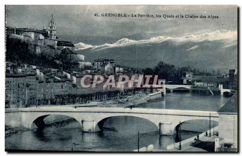 Grenoble - La Perrière, die Quais und die Kette der Alpen — Verlag Bourcier, Grenoble, Nr. 41 - Vorderseite
