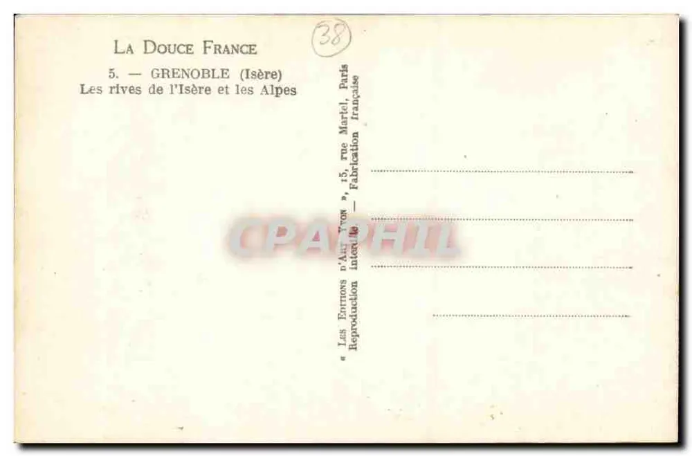 Grenoble (Isère) — Die Ufer der Isère und die Alpen — Éditions La Douce France - Rückseite