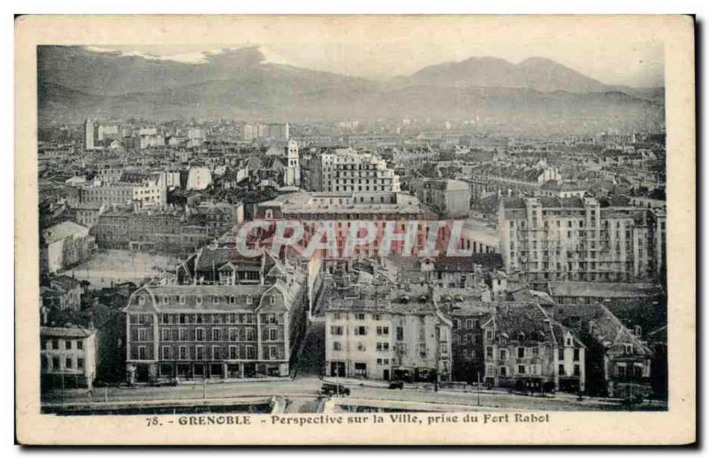 Grenoble - Perspektive auf die Stadt, vom Fort Rabel aus aufgenommen - Vorderseite