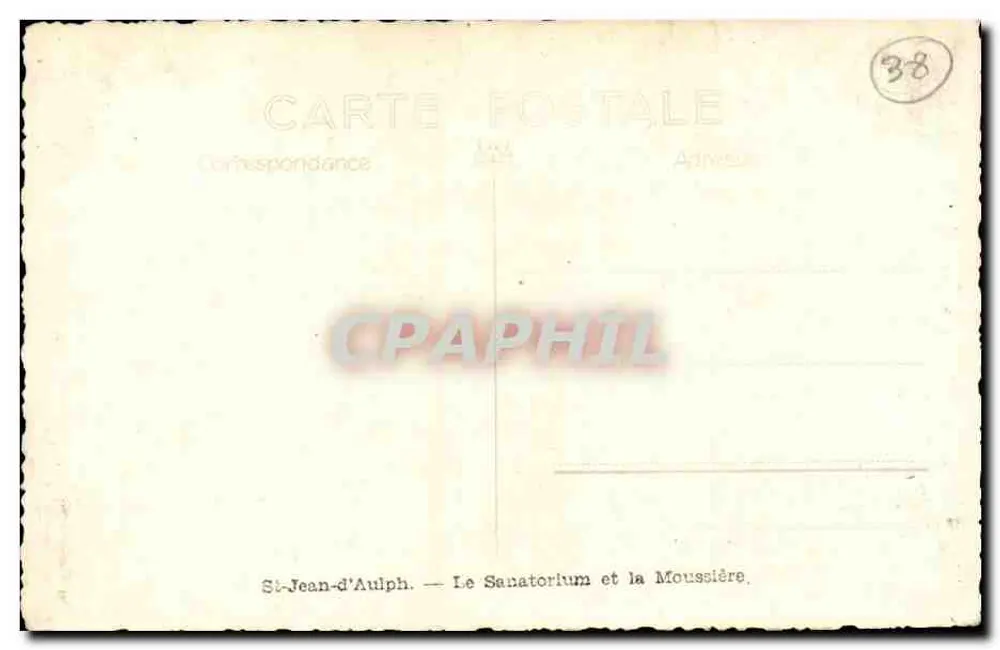 St-Jean-d'Aulph — O Sanatório e a Moussière - Verso