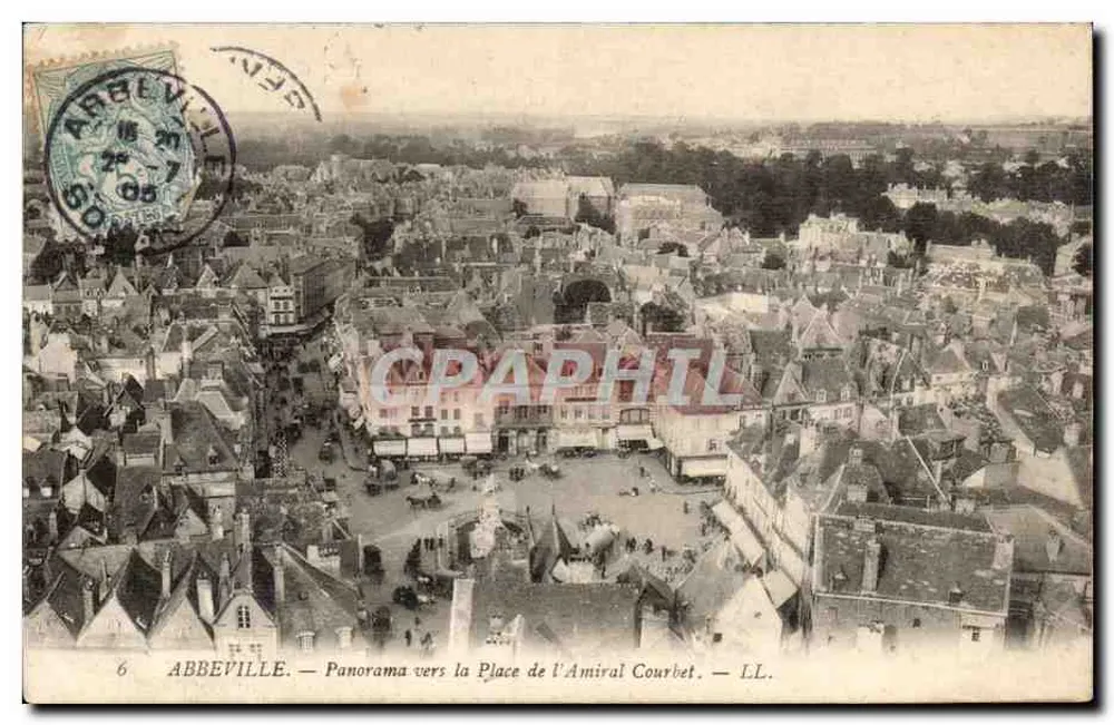 Abbeville — Panorama in Richtung Place de l'Amiral Courbet — LL. - Vorderseite