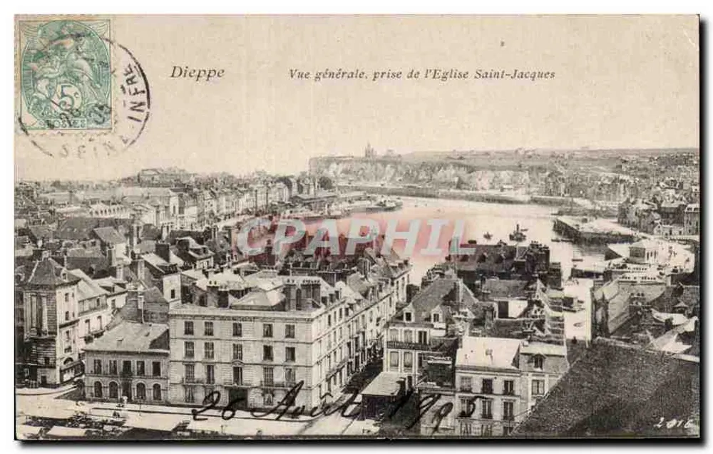 Dieppe — Allgemeiner Blick vom Kirchhof Saint-Jacques — unbekannter Verlag - Vorderseite