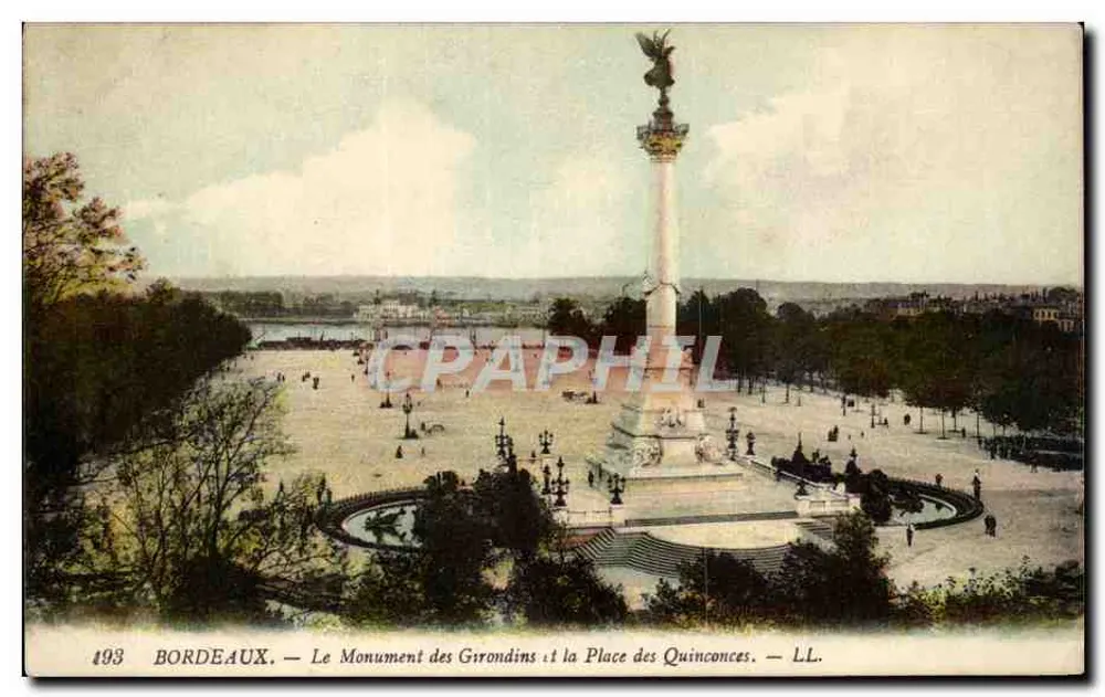 Bordeaux — Der Monument der Girondins und Place des Quinconces — L.L. n°193 - Vorderseite
