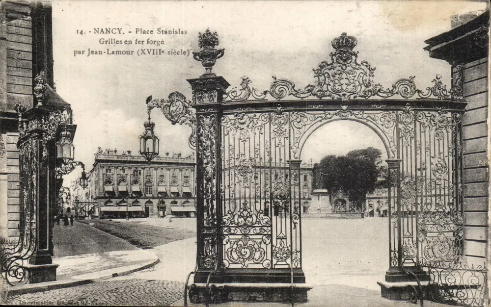 Nancy - Place Stanislas - Eisenwerk-Gitter von Jean-Lamour (18. Jahrhundert) - Vorderseite