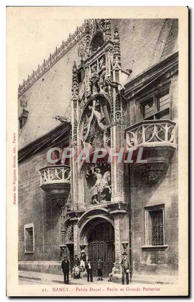 NANCY - Schloss Palast - Kleine und Große Porteries — Manuo der Brunis Geschäfte, edit. Nancy - Vorderseite
