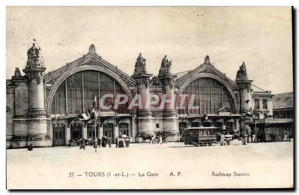 Tours (Indre-et-Loire) — A Estação — A.P. Estação Ferroviária - Frente
