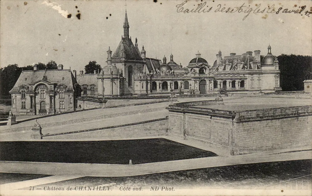 Castelo de Chantilly — Lado sul — ND Phot. - Frente