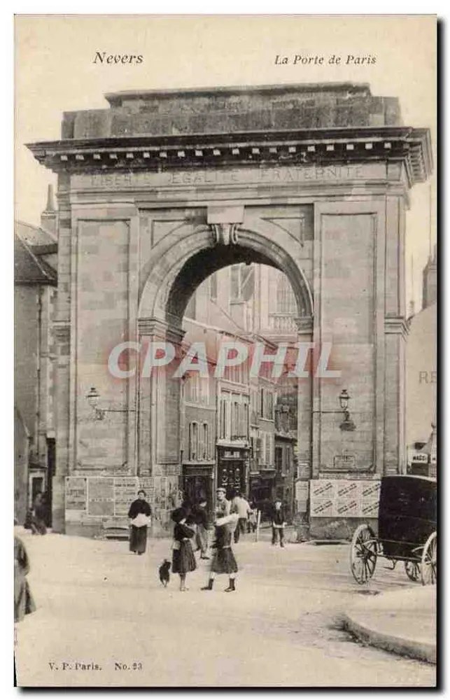 Nevers — A Porta de Paris — V. F. Paris, No. 23 - Frente