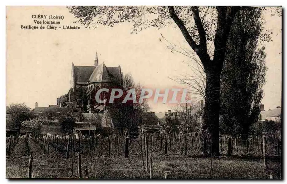 Cléry (Loiret) — Vista distante da Basílica, a Abside — editor não identificado - Frente