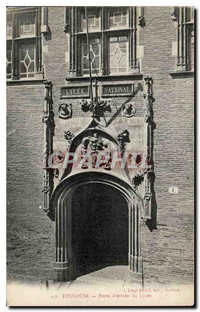 Toulouse — Porta de entrada do Lycée National — J. Languet Brebels, Toulouse - Frente