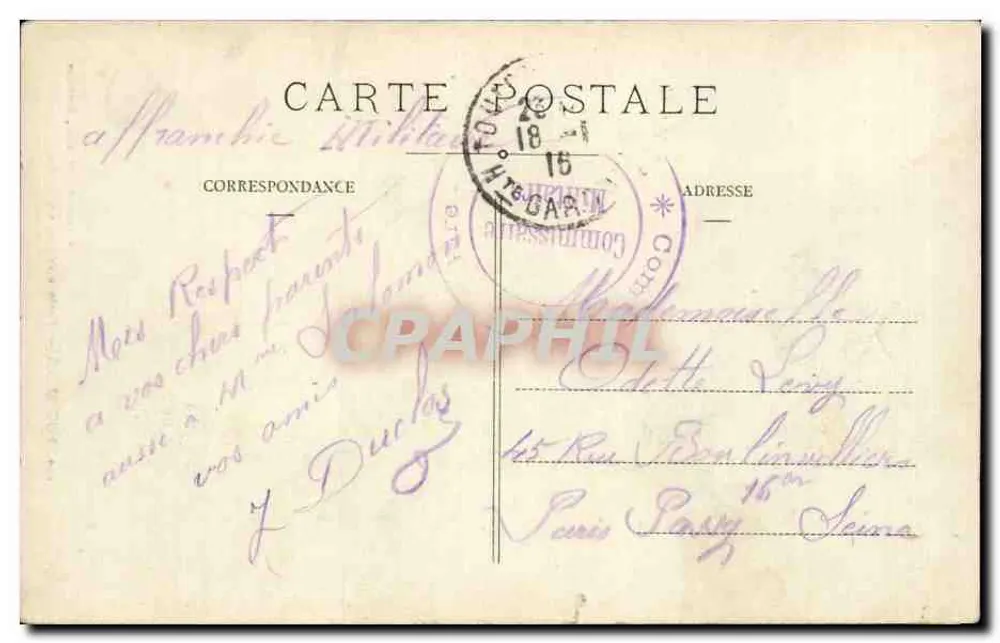 Toulouse — Porta de entrada do Lycée National — J. Languet Brebels, Toulouse - Verso