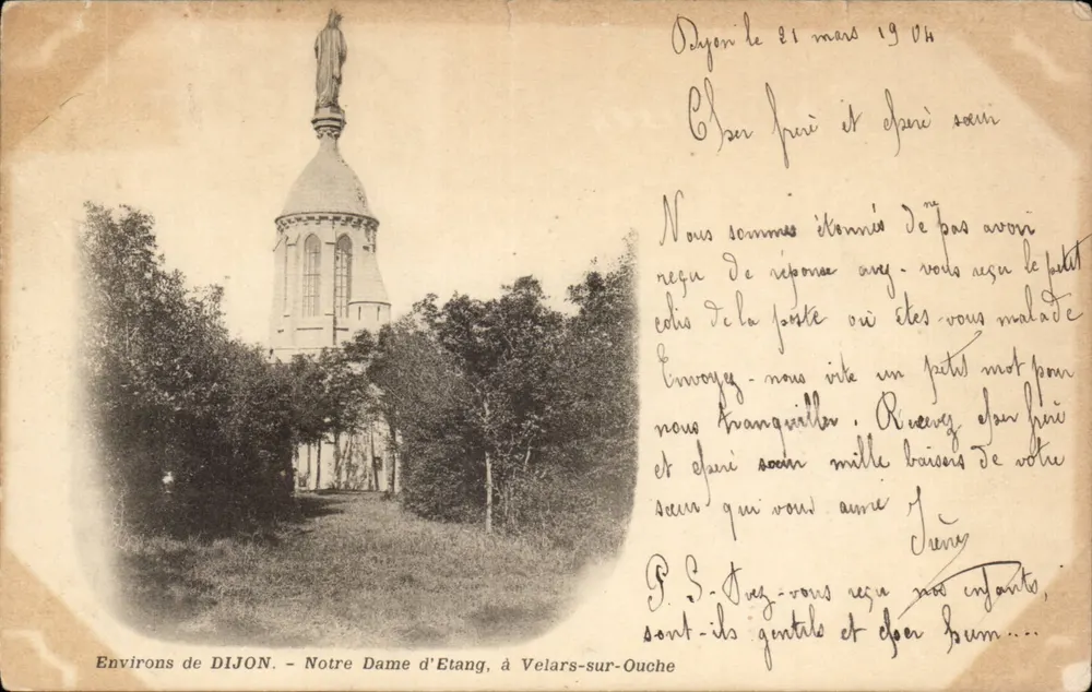 Umgebung von DIJON — Notre Dame d'Etang, Velars-sur-Ouche — Verlag: Druck auf der Karte - Vorderseite