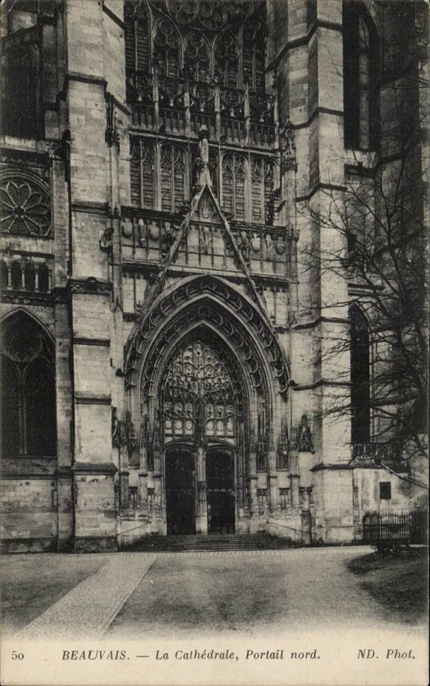 Beauvais — Die Kathedrale, Nordportal — ND. Fotografie - Vorderseite