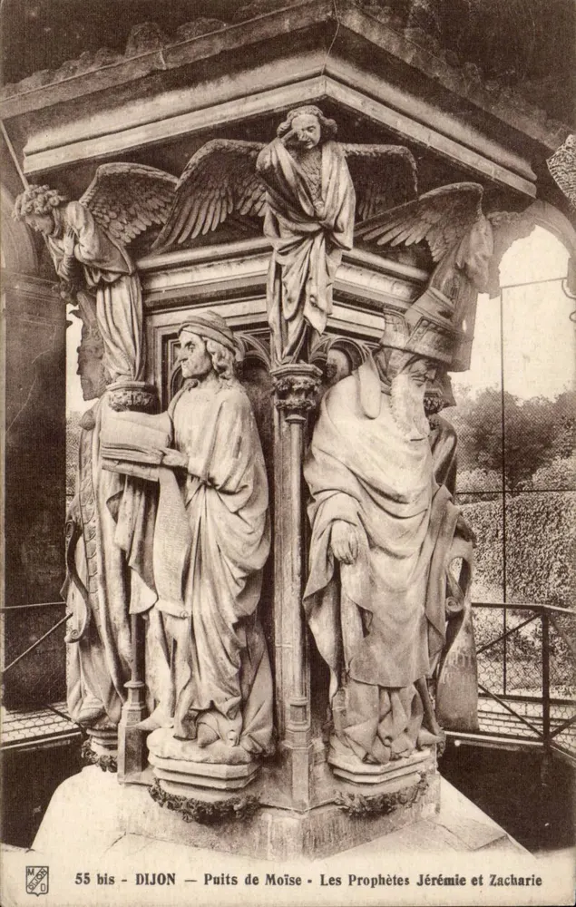 Dijon — Brunnen des Mose — Propheten Jeremia und Zacharias - Vorderseite