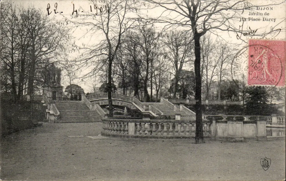 Giardino della Place Darcy — Dijon — editore J. Lévy, n° 82 - Recto