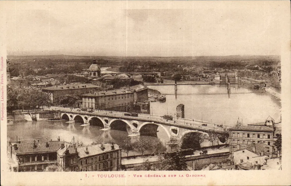 Toulouse — Allgemeine Ansicht über die Garonne — Phototypie Labouche Frères, Toulouse - Vorderseite